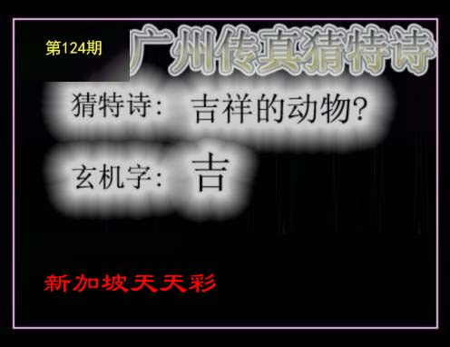 新加坡天天彩